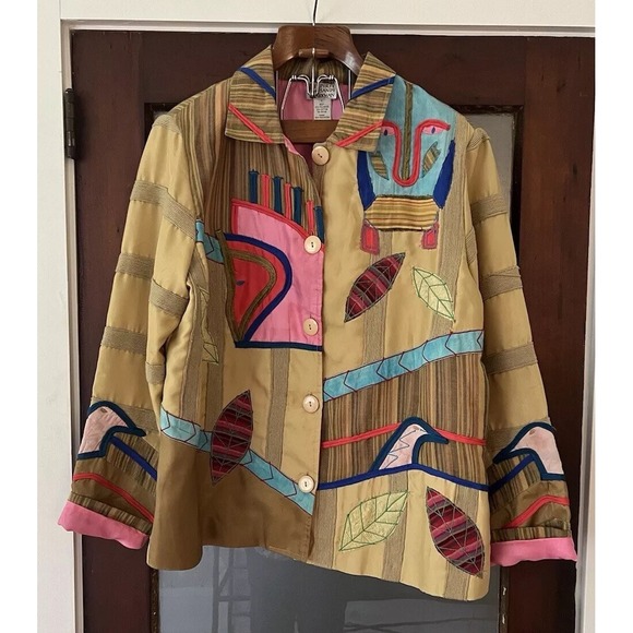 Sandy Starkman Jackets & Blazers - Spirit By Sandy Starkman Blazer Large Colorful Abstract Deaign
